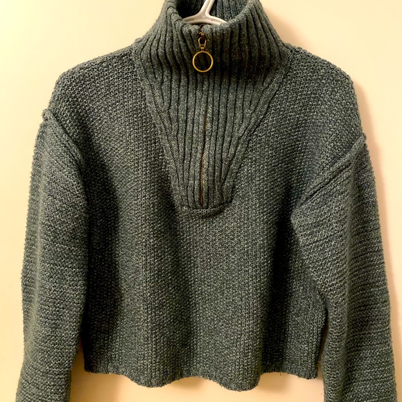 Dull teal knitted pull over - Picture 2 of 2